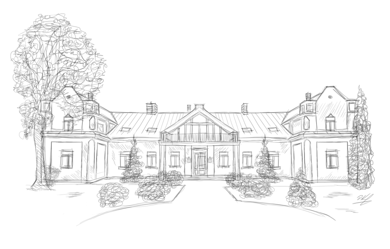 Babtyno dvaro piešinys - Dominykas Kerevičius